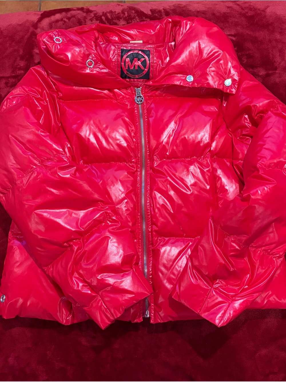 ✨ MICHAEL KORS High-Shine Ciré Nylon Puffer Jacket ✨